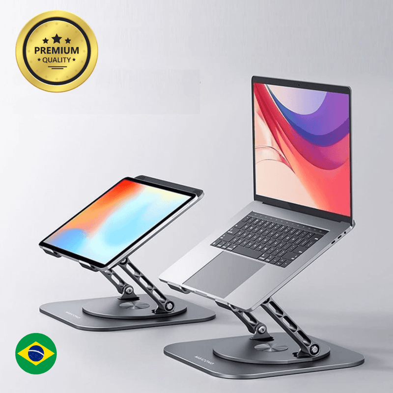 Suporte De Mesa Metal Para Tablet E iPad Ajustável Gira 360°